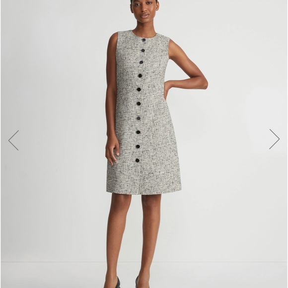 lafayette 148 new york LINEN-COTTON BOUCLÉ TWEED
BUTTONED DRESS size 6 - Picture 2 of 10